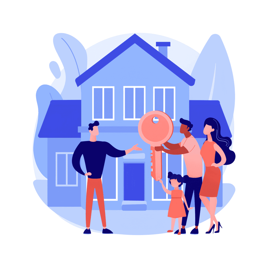 Image de nouveaux heureux propriétaires d'une maison